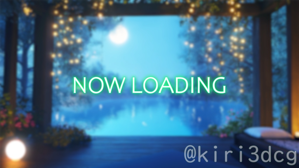 【配信画面セット!】幻想的な月夜の湖景 vtuber様 配信者様向け 歌枠 雑談枠などに♪ 夜 配信背景 幻想的 ファンタジー 月 湖 素材 背景 Animated Background【背景ループ素材】