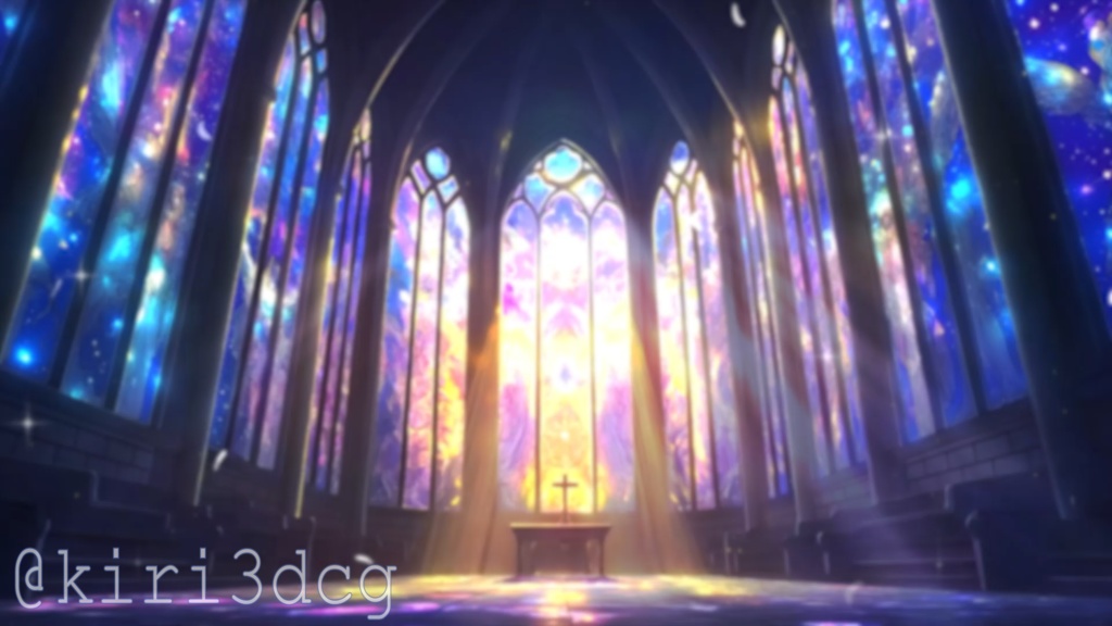 【配信画面セット!】神秘的な教会 vtuber様 配信者様向け 歌枠 雑談枠などに♪ 配信背景 教会 天使の羽 光 素材 背景 Animated Background【背景ループ素材】