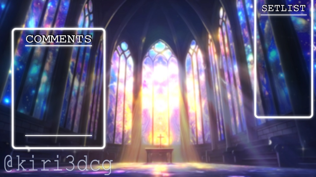 【配信画面セット!】神秘的な教会 vtuber様 配信者様向け 歌枠 雑談枠などに♪ 配信背景 教会 天使の羽 光 素材 背景 Animated Background【背景ループ素材】