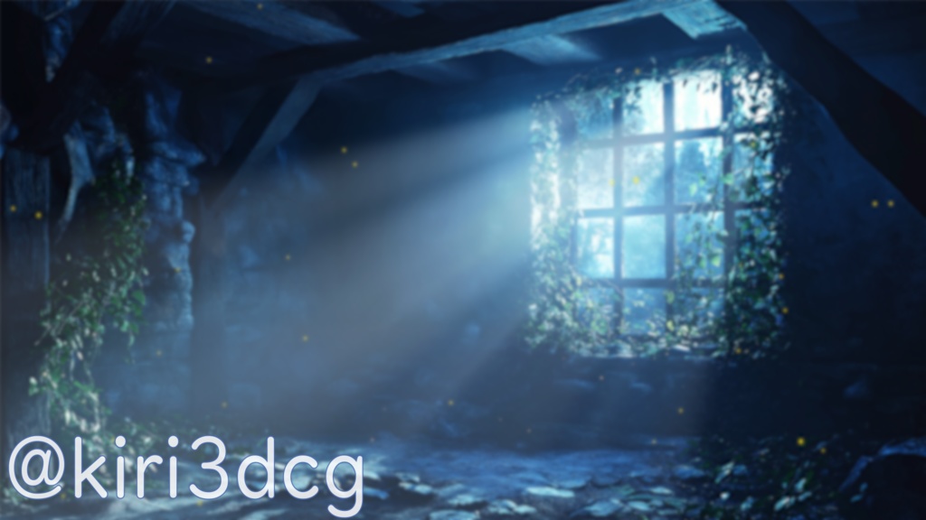 【配信画面セット!】光差す廃れた空間 vtuber様 配信者様向け 歌枠 雑談枠などに♪ 配信背景 月明かり 廃墟 光 素材 背景 Animated Background【背景ループ素材】