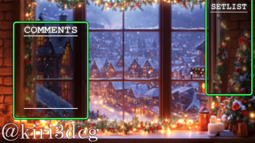 【配信画面セット!】暖かなクリスマスの窓辺 vtuber様 配信者様向け 歌枠 雑談枠などに♪ 配信背景 クリスマス Xmas 冬 素材 背景 Animated Background【背景ループ素材】