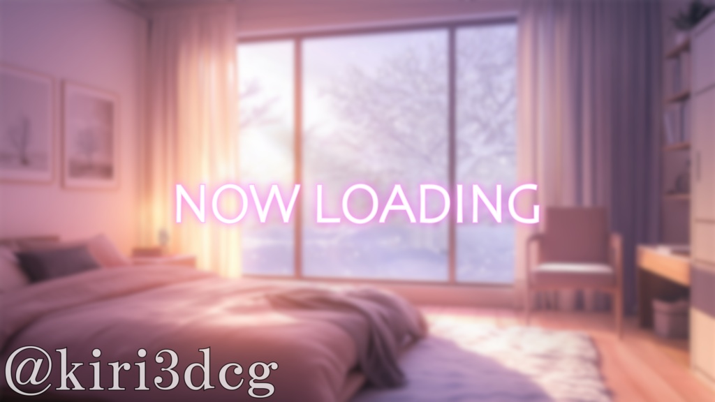 【配信画面セット!】雪が降る日の寝室 vtuber様 配信者様向け 歌枠 雑談枠などに♪ 配信背景 寝室 雪 冬 素材 背景 Animated Background【背景ループ素材】