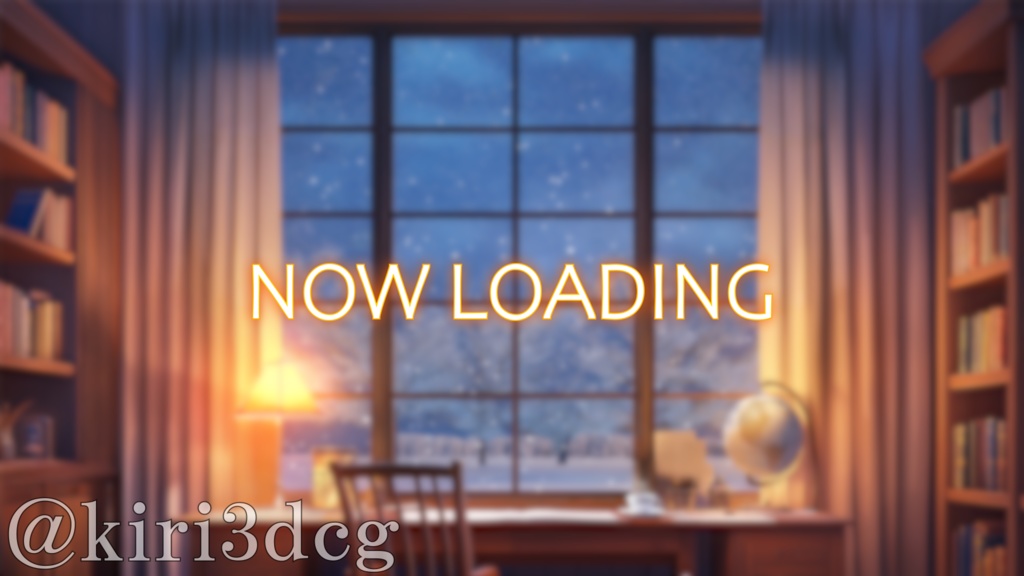 【配信画面セット!】雪景色と暖かな書斎 vtuber様 配信者様向け 歌枠 雑談枠などに♪ 配信背景 書斎 雪 冬 素材 背景 Animated Background【背景ループ素材】