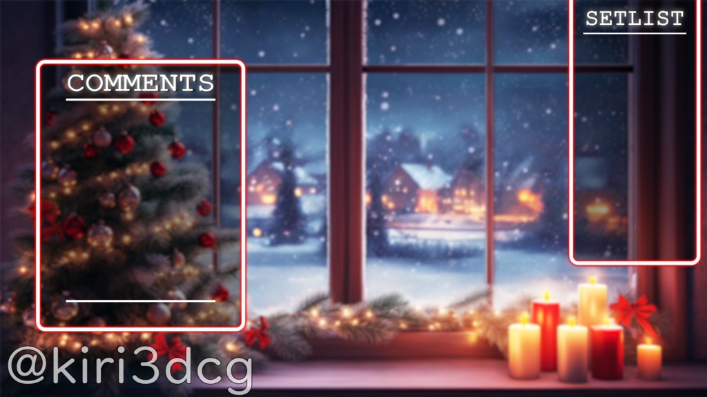 【配信画面セット!】雪降る夜のクリスマス vtuber様 配信者様向け 歌枠 雑談枠などに♪ 配信背景 クリスマス Xmas 冬 素材 背景 Animated Background【背景ループ素材】