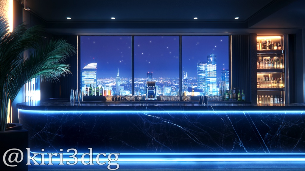【配信画面セット!】ネオンに輝く夜のBAR vtuber様 配信者様向け 歌枠 雑談枠などに♪ 配信背景 バー 流れ星 夜景 景色 素材 背景 Animated Background【背景ループ素材】