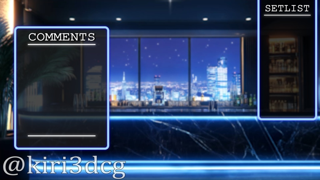 【配信画面セット!】ネオンに輝く夜のBAR vtuber様 配信者様向け 歌枠 雑談枠などに♪ 配信背景 バー 流れ星 夜景 景色 素材 背景 Animated Background【背景ループ素材】