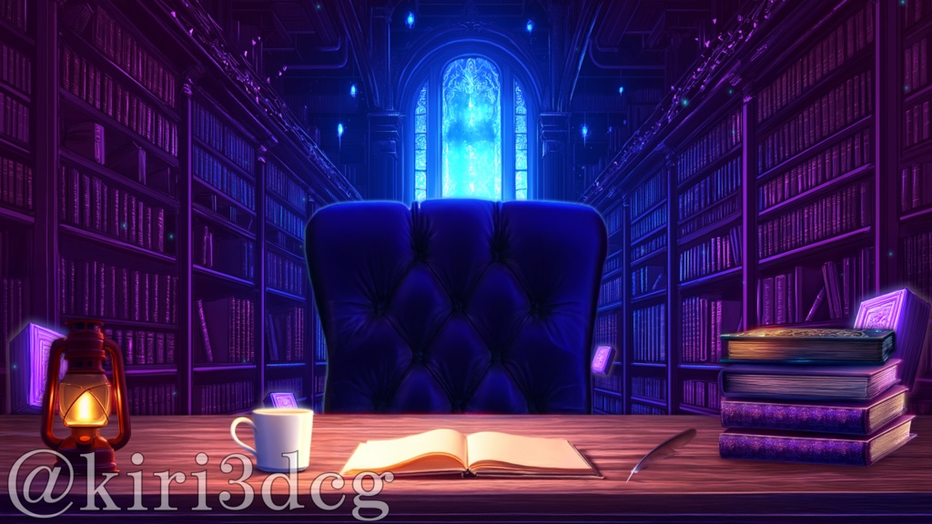 【動く!配信画面セット!】魔法使いの書庫 vtuber様 配信者様向け 歌枠 雑談枠などに♪ 配信背景 隠れ家 書庫 魔法 本 素材 背景 Animated Background【背景ループ素材】