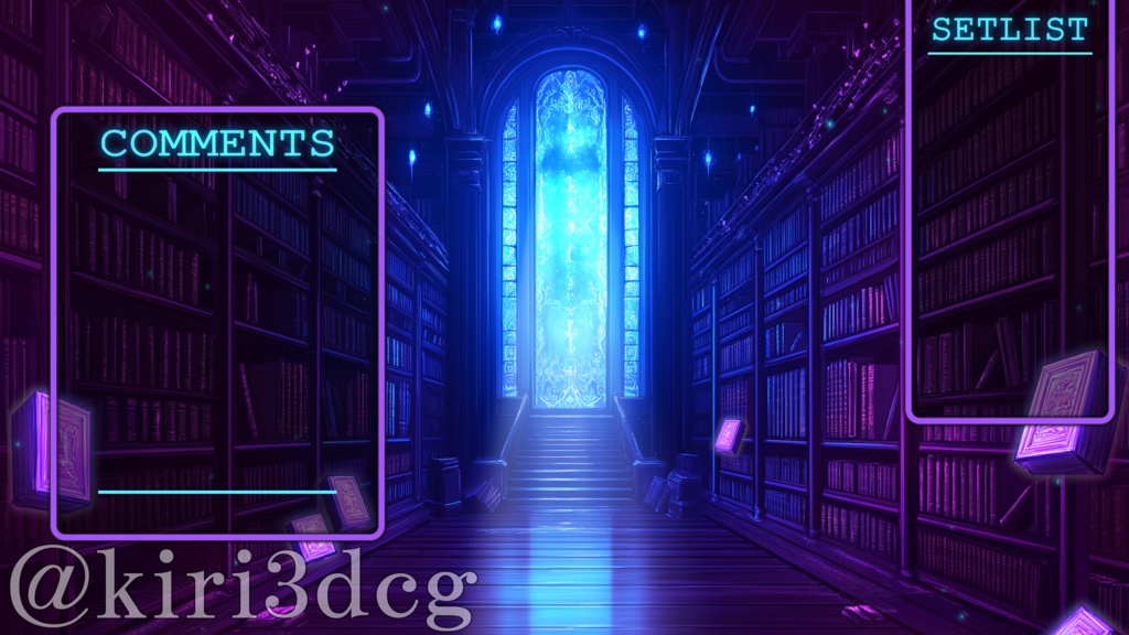 【動く!配信画面セット!】魔法使いの書庫 vtuber様 配信者様向け 歌枠 雑談枠などに♪ 配信背景 隠れ家 書庫 魔法 本 素材 背景 Animated Background【背景ループ素材】