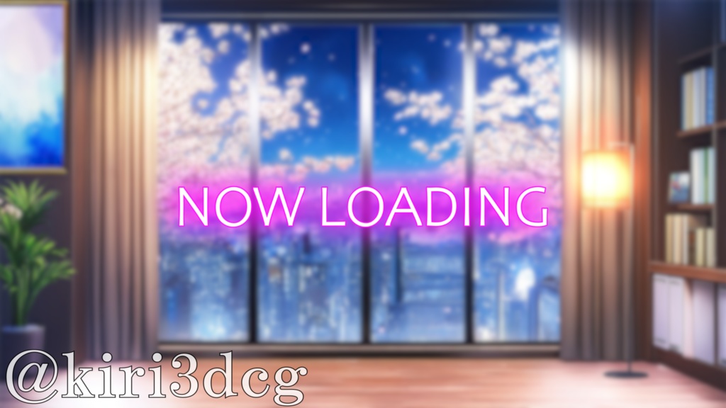 【動く!配信画面セット!】都会の夜桜を望む部屋 vtuber様 配信者様向け 歌枠 雑談枠などに♪ 配信背景 桜 幻想的 夜桜 洋室 さくら 星 素材 背景 Animated Background【背景ループ素材】
