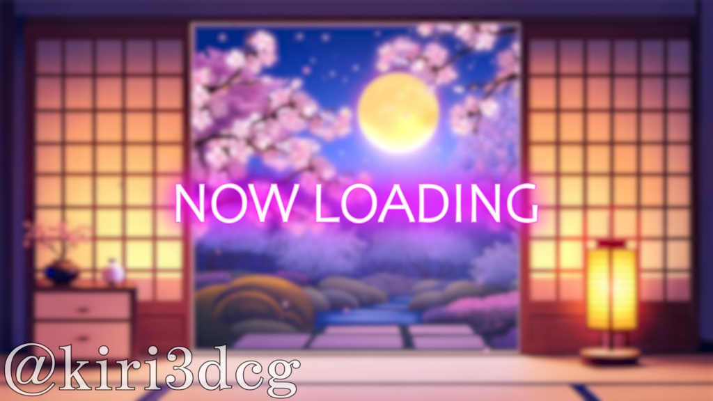 【動く!配信画面セット!】満月と夜桜を眺める和室 vtuber様 配信者様向け 歌枠 雑談枠などに♪ 配信背景 桜 幻想的 月 さくら 夜 素材 背景 Animated Background【背景ループ素材】