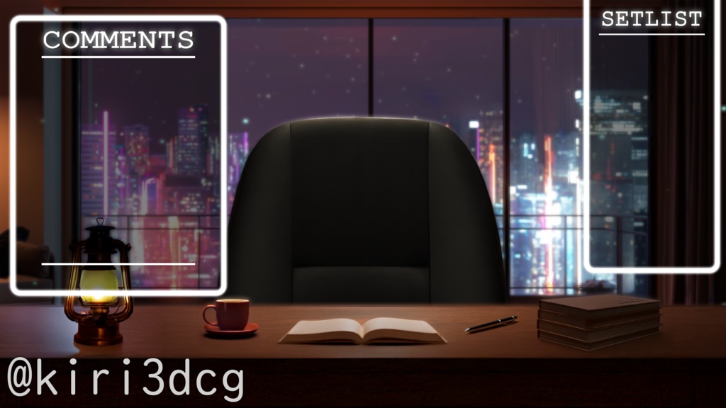 【雑談配信セット!】雑談配信用リビング vtuber様 配信者様向け 歌枠 雑談枠などに♪ 配信背景 リビング 星 雨 洋室 梅雨 夜 素材 背景 Animated Background【背景ループ素材】