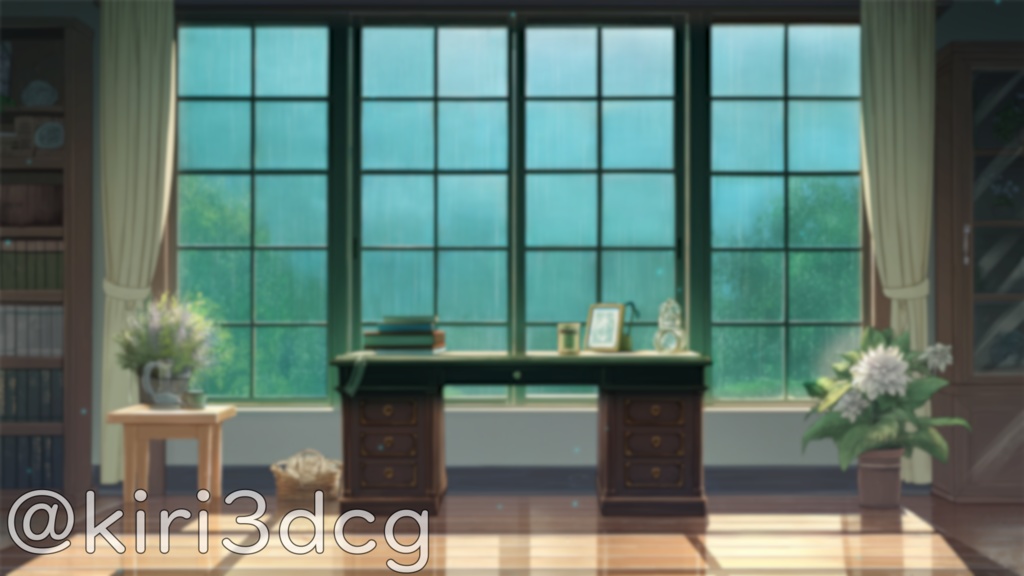 【動く背景素材】静けさに包まれた雨の日の部屋 vtuber様 配信者様向け 歌枠 雑談枠などに♪ 配信背景 部屋 雨 洋室 梅雨 夜 素材 背景 Animated Background【背景ループ素材】