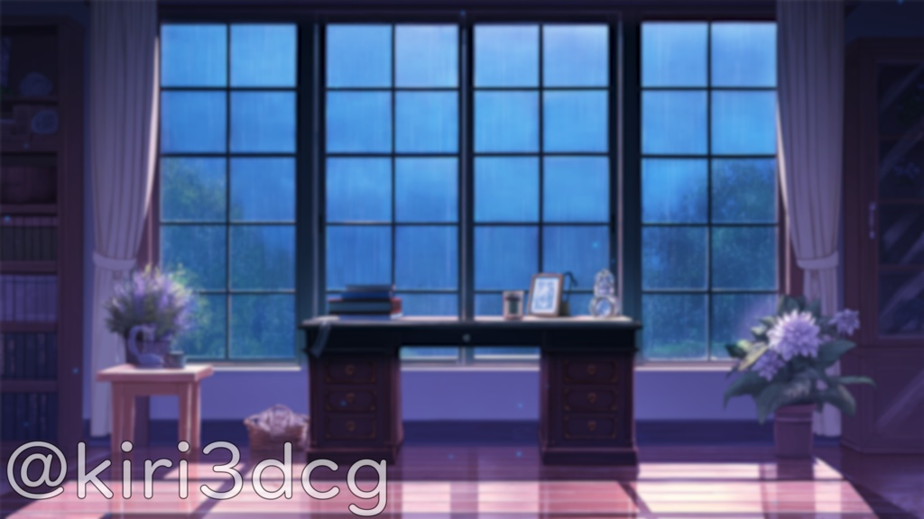 【動く背景素材】静けさに包まれた雨の日の部屋 vtuber様 配信者様向け 歌枠 雑談枠などに♪ 配信背景 部屋 雨 洋室 梅雨 夜 素材 背景 Animated Background【背景ループ素材】