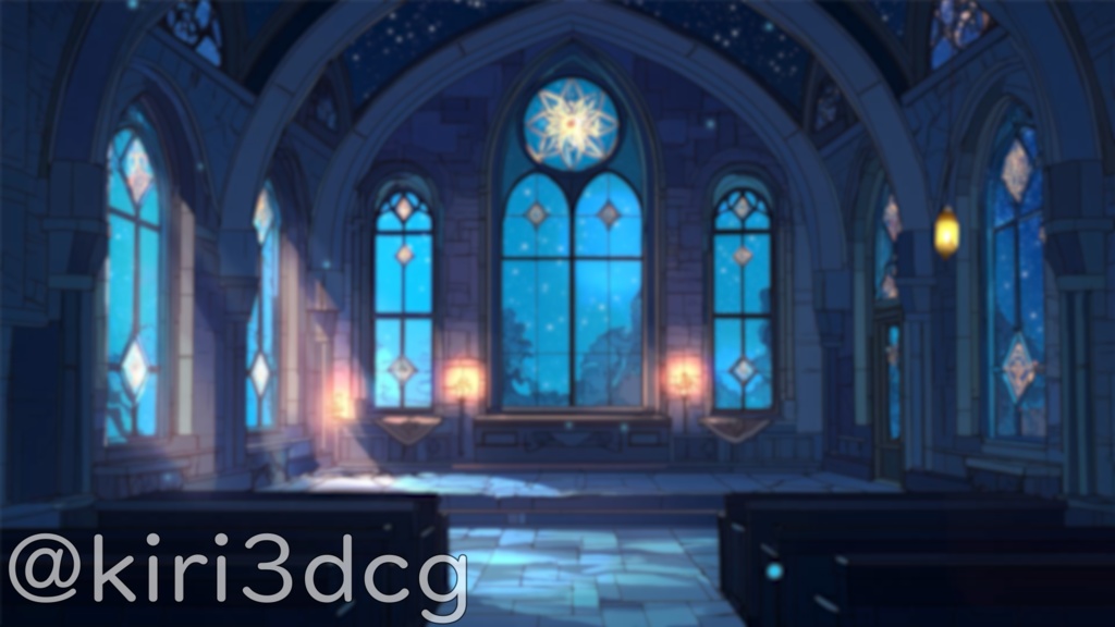 【動く!背景素材】星降る聖堂 vtuber様 配信者様向け 歌枠 雑談枠などに♪ 配信背景 星 教会 神秘的 夜 素材 背景 Animated Background【背景ループ素材】
