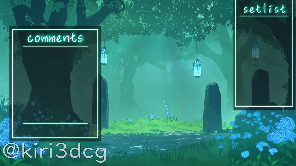 【動く!背景素材!】妖精の森の木陰 vtuber様 配信者様向け 歌枠 雑談枠などに♪ 配信背景 素材 夜 朝 妖精 ファンタジー 幻想的 Animated Background【背景ループ素材】