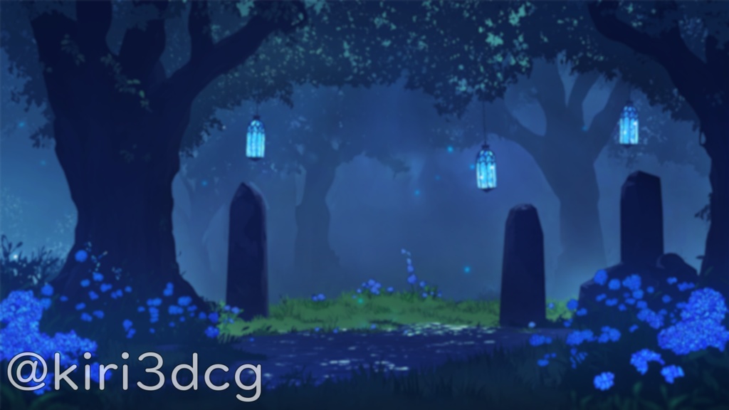 【動く!背景素材!】妖精の森の木陰 vtuber様 配信者様向け 歌枠 雑談枠などに♪ 配信背景 素材 夜 朝 妖精 ファンタジー 幻想的 Animated Background【背景ループ素材】