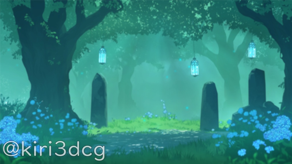 【動く!背景素材!】妖精の森の木陰 vtuber様 配信者様向け 歌枠 雑談枠などに♪ 配信背景 素材 夜 朝 妖精 ファンタジー 幻想的 Animated Background【背景ループ素材】