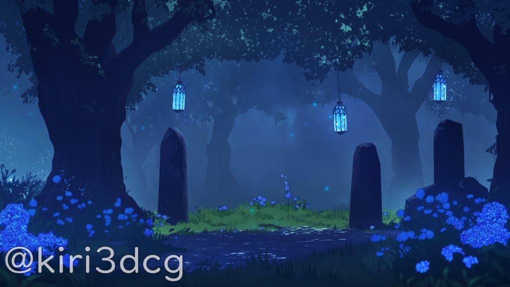 【動く!背景素材!】妖精の森の木陰 vtuber様 配信者様向け 歌枠 雑談枠などに♪ 配信背景 素材 夜 朝 妖精 ファンタジー 幻想的 Animated Background【背景ループ素材】