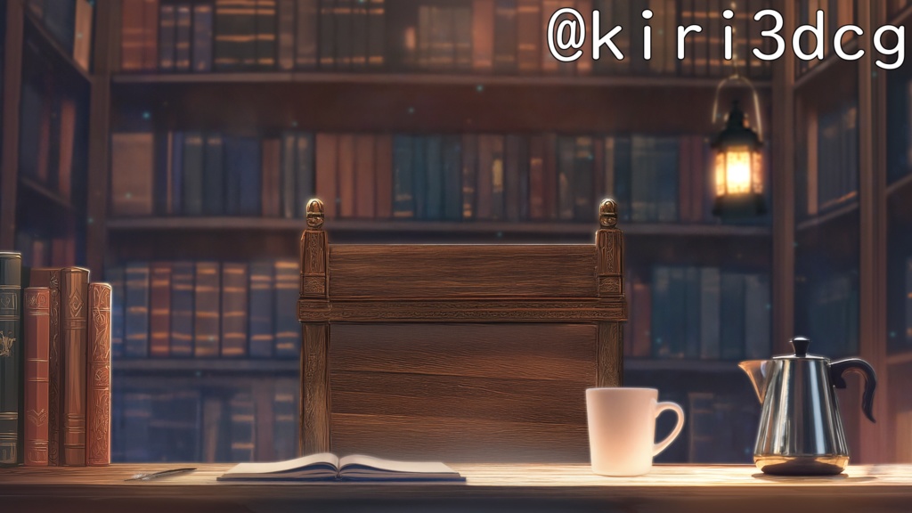 【配信画面セット!】秘密の書斎 vtuber様 配信者様向け 雑談枠などに♪ 配信背景 素材 書斎 ランタン 本 Animated Background【背景ループ素材】