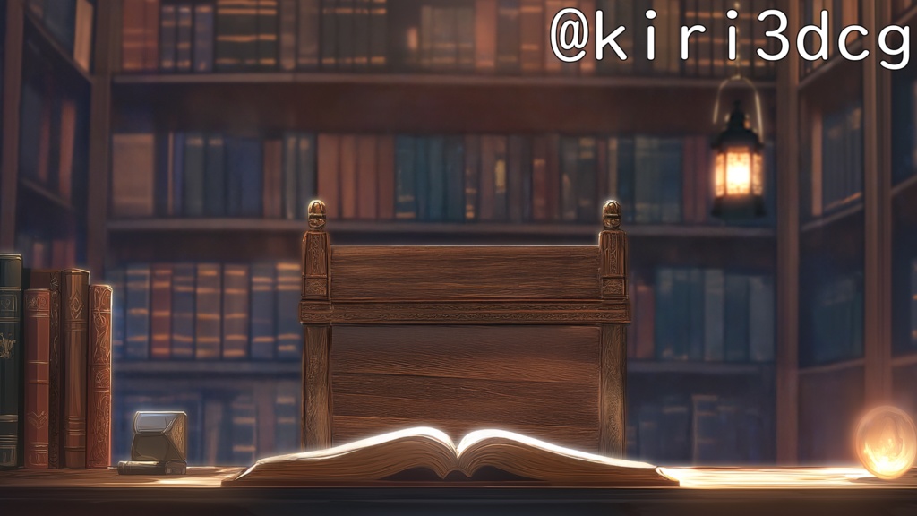 【配信画面セット!】秘密の書斎 vtuber様 配信者様向け 雑談枠などに♪ 配信背景 素材 書斎 ランタン 本 Animated Background【背景ループ素材】