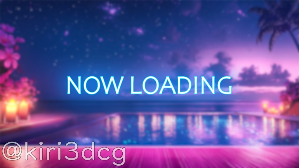 【動く!配信画面セット!】南国のプールサイド vtuber様 配信者様向け 歌枠 雑談枠などに♪ 配信背景 星 流れ星 プール 夜 素材 背景 Animated Background【背景ループ素材】