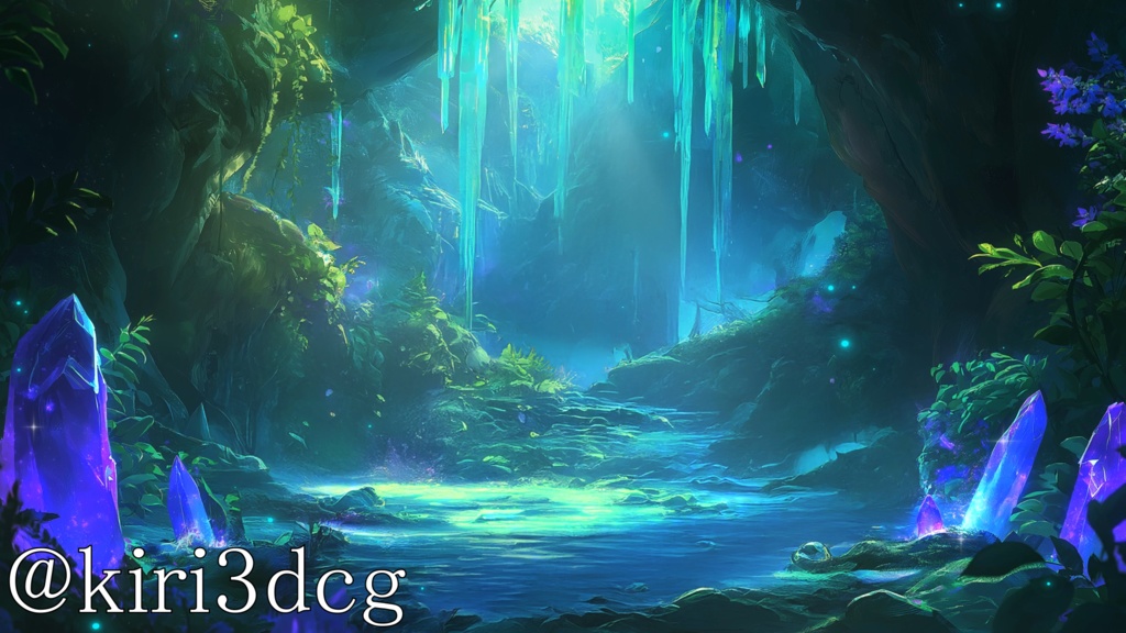 【動く!背景素材!】ファンタジーな洞窟 vtuber様 配信者様向け 歌枠 雑談枠などに♪ 配信背景 素材 朝 洞窟 蝶々 ファンタジー 幻想的 Animated Background【背景ループ素材】