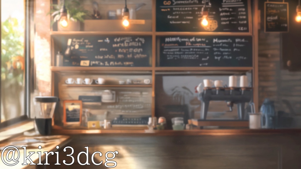 【配信画面セット!】朝日が差し込むカフェ vtuber様 配信者様向け 雑談枠などに♪  配信背景 素材 コーヒー カフェ 朝活 Animated Background【背景ループ素材】