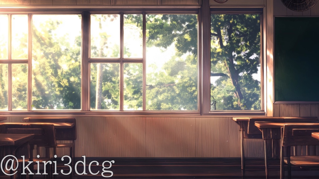 【配信画面セット!】夏休みの教室 vtuber様 配信者様向け 雑談枠などに♪  配信背景 素材 学校 夏 夏休み 教室 Animated Background【背景ループ素材】