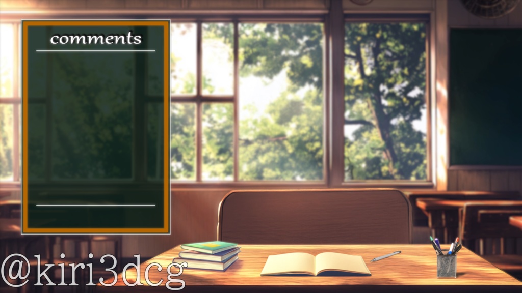 【配信画面セット!】夏休みの教室 vtuber様 配信者様向け 雑談枠などに♪  配信背景 素材 学校 夏 夏休み 教室 Animated Background【背景ループ素材】