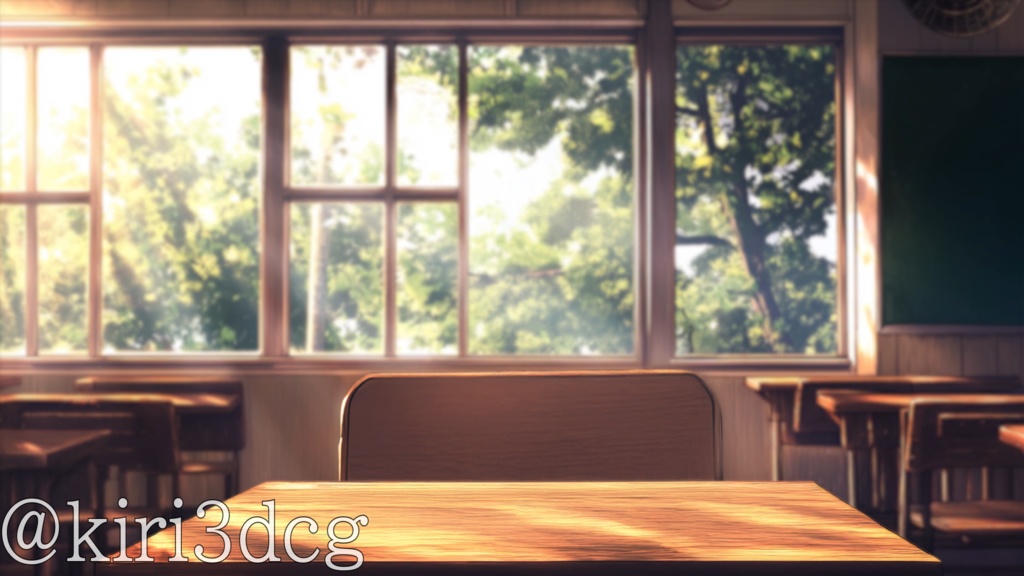 【配信画面セット!】夏休みの教室 vtuber様 配信者様向け 雑談枠などに♪  配信背景 素材 学校 夏 夏休み 教室 Animated Background【背景ループ素材】