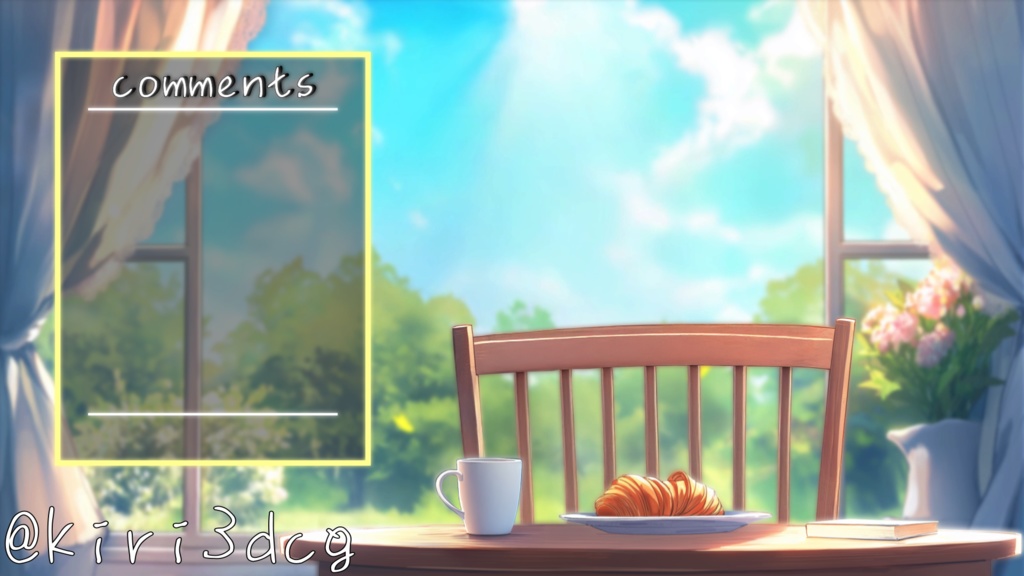 【雑談配信セット!】朝の窓辺 vtuber様 配信者様向け 歌枠 雑談枠などに♪  配信背景 窓辺 朝 蝶々 素材 背景 Animated Background【背景ループ素材】