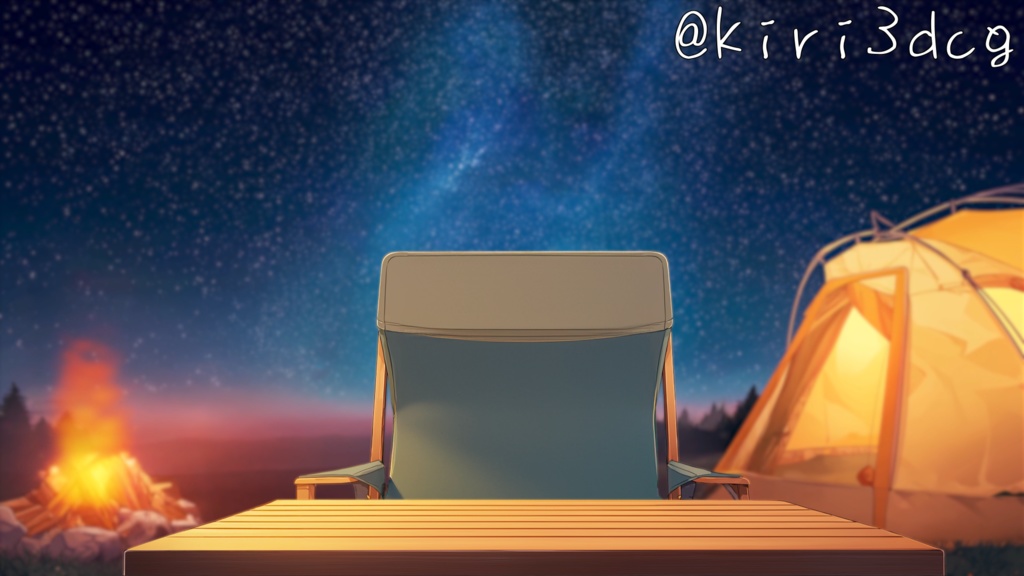 【動く!配信背景セット!】流れ星と焚火を眺めるキャンプ vtuber様 配信者様向け 歌枠 雑談枠などに♪  配信背景  星空 流れ星 焚火 キャンプ 夜 素材 背景 Animated Background【背景ループ素材】