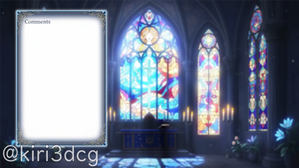 【動く!配信背景セット!】神聖なる光の殿堂 夜ver vtuber様 配信者様向け 歌枠 雑談枠などに♪ 配信背景 夜 ステンドグラス 教会 神秘的 素材 背景 Animated Background【背景ループ素材】