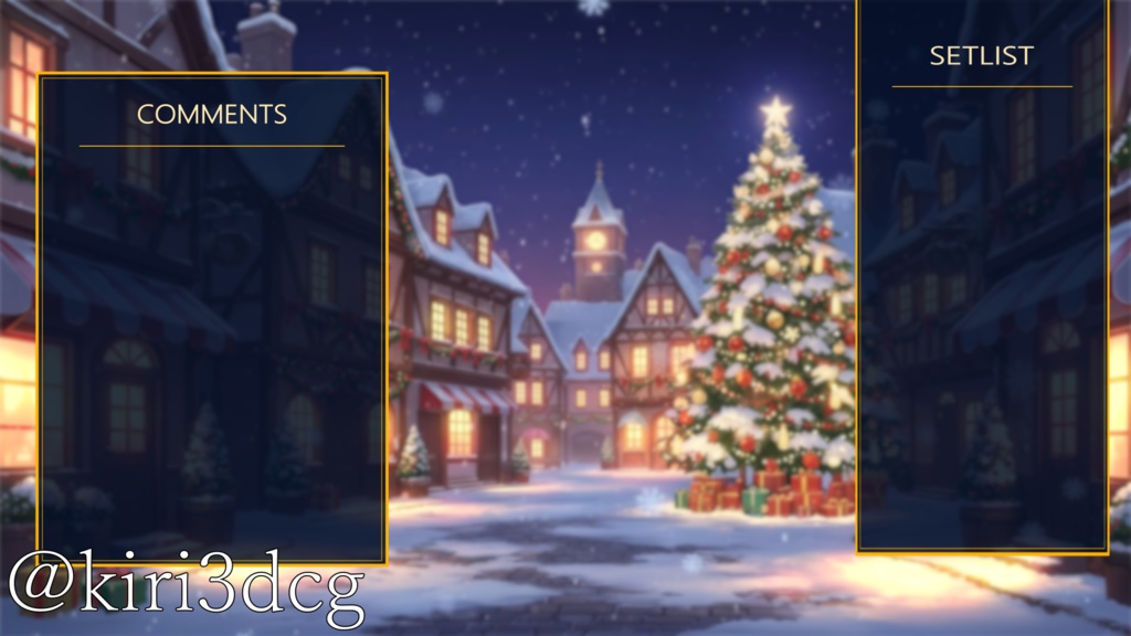 【配信画面セット!】クリスマスの街 vtuber様 配信者様向け 歌枠 雑談枠などに♪ 配信背景 街 クリスマス Xmas 冬 素材 背景 Animated Background【背景ループ素材】
