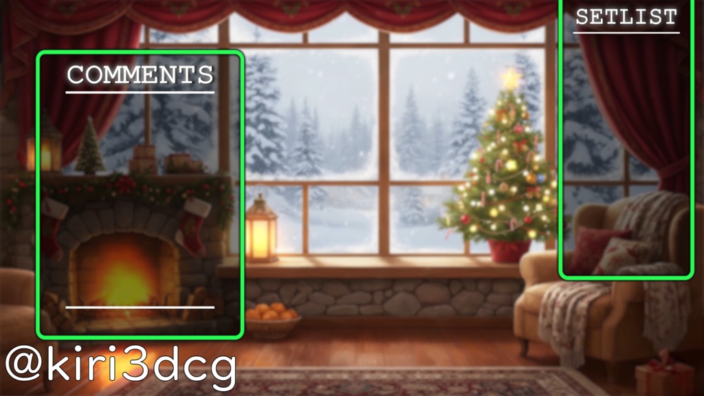 【動く!配信背景セット!】雪景色とクリスマスの灯り vtuber様 配信者様向け 歌枠 雑談枠などに♪ 配信背景 クリスマス Xmas 冬 素材 背景 Animated Background【背景ループ素材】