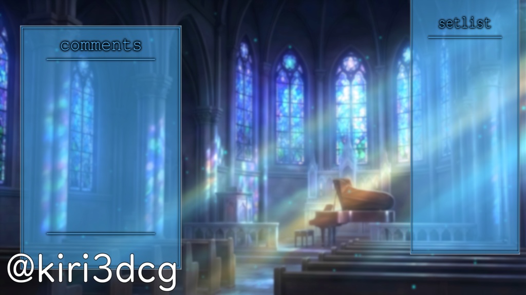 【配信背景セット!】光差す教会 vtuber様 配信者様向け 歌枠 雑談枠などに♪ 配信背景 夜 ステンドグラス 教会 神秘的 背景ループ素材 Animated Background【縦型配信背景】