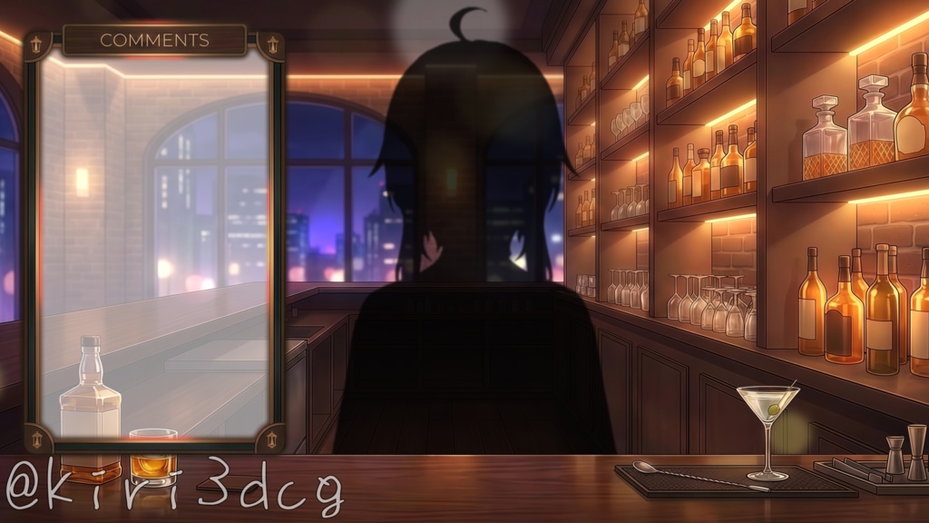 【配信画面セット!】お洒落なBARカウンター vtuber様 配信者様向け 雑談枠などに♪ 配信背景 BAR お洒落 カウンター 素材 背景 Animated Background【背景ループ素材】