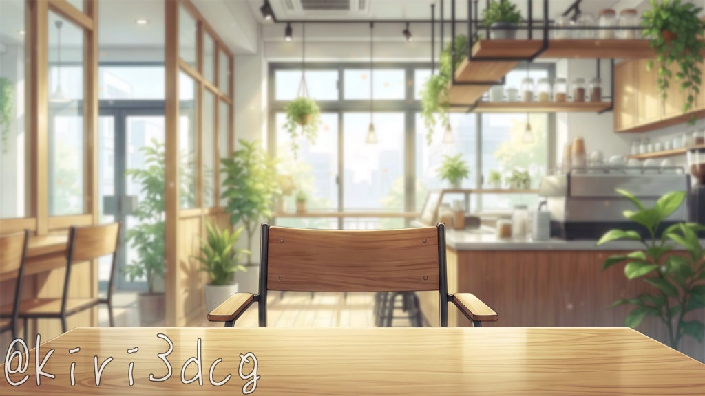 【配信画面セット!】昼下がりのお洒落なカフェ vtuber様 配信者様向け 雑談枠などに♪ 配信背景 素材 コーヒー カフェ 朝活 昼活 Animated Background【背景ループ素材】