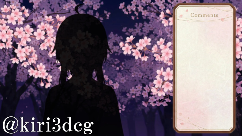 【動く!配信画面セット!】夜桜並木 vtuber様 配信者様向け 歌枠 雑談枠などに♪ 配信背景 桜 幻想的 さくら 夜 素材 背景 Animated Background【背景ループ素材】