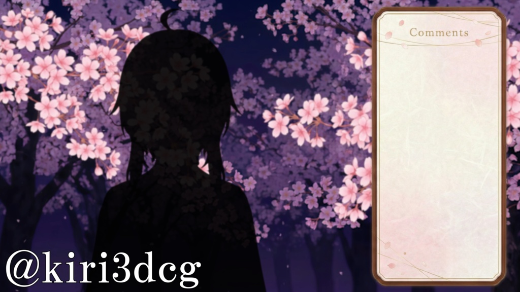 【動く!配信画面セット!】夜桜並木 vtuber様 配信者様向け 歌枠 雑談枠などに♪ 配信背景 桜 幻想的 さくら 夜 素材 背景 Animated Background【背景ループ素材】