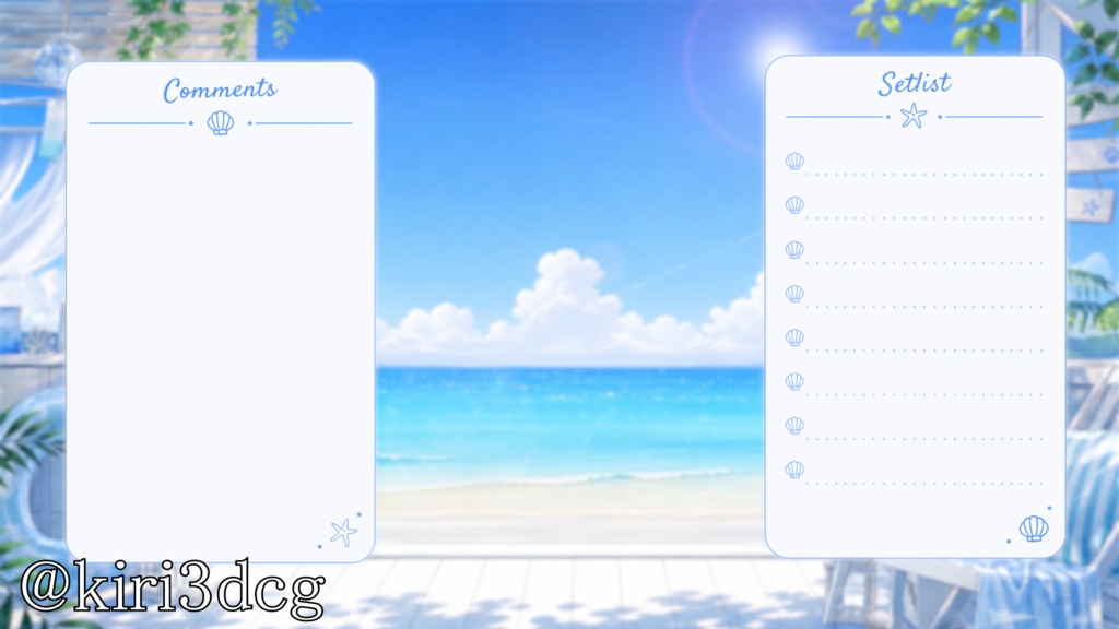 【動く!配信画面セット!】青い海と白いテラスの夏景色 vtuber様 配信者様向け 歌枠 雑談枠などに♪ 配信背景 海 船上 夏 素材 背景 Animated Background【背景ループ素材】