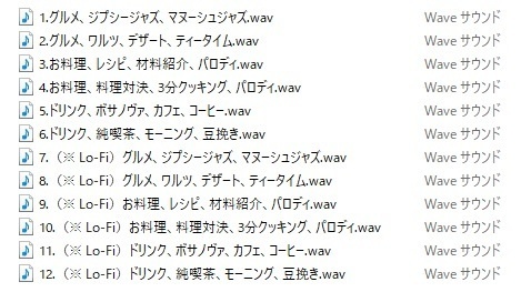 使用フリーBGM集 グルメ・お料理音楽パック Vol.1