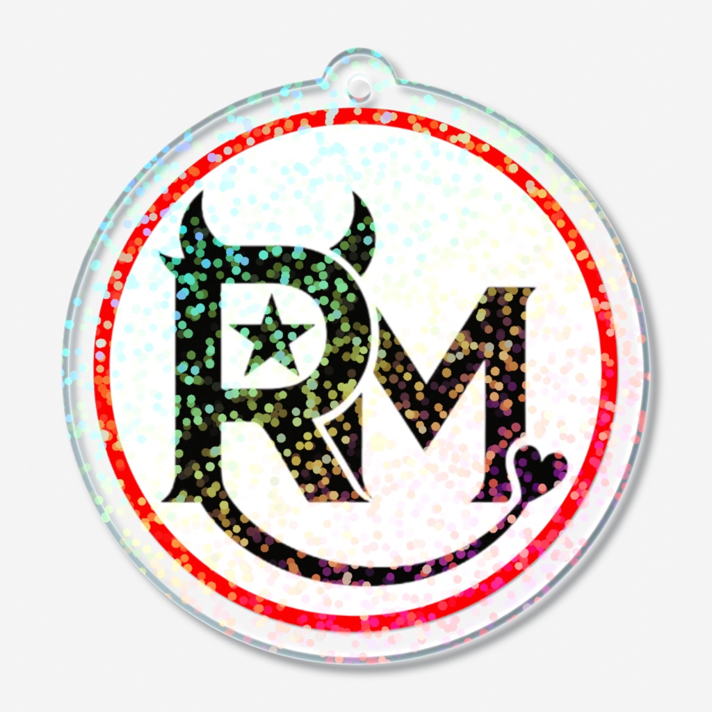 【丸形】RM(Reino Moa)キーホルダー ラメ加工