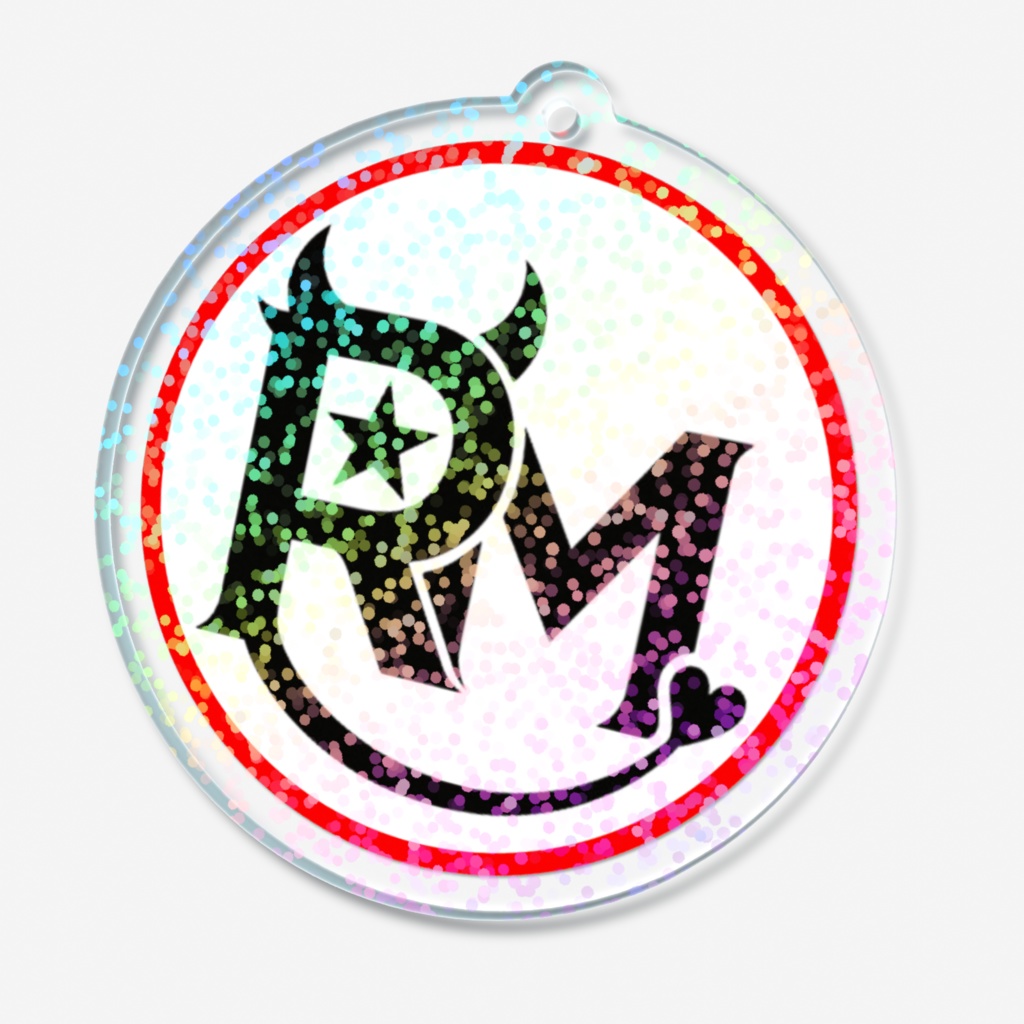 【丸形】RM(Reino Moa)キーホルダー ラメ加工