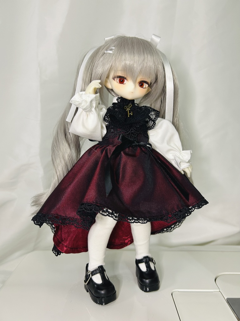 赤薔薇フィッシュテールドレスセット(長袖) Tinyfox 1/6サイズ