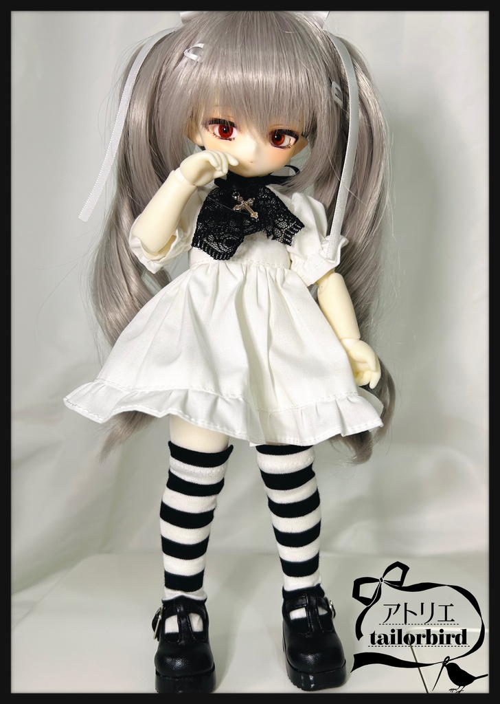 ボーダーニーハイソックス　Tinyfox 1/6サイズ