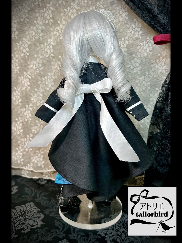 リボン刺繍入りフィッシュテールワンピース　tinyfox 1/6サイズ