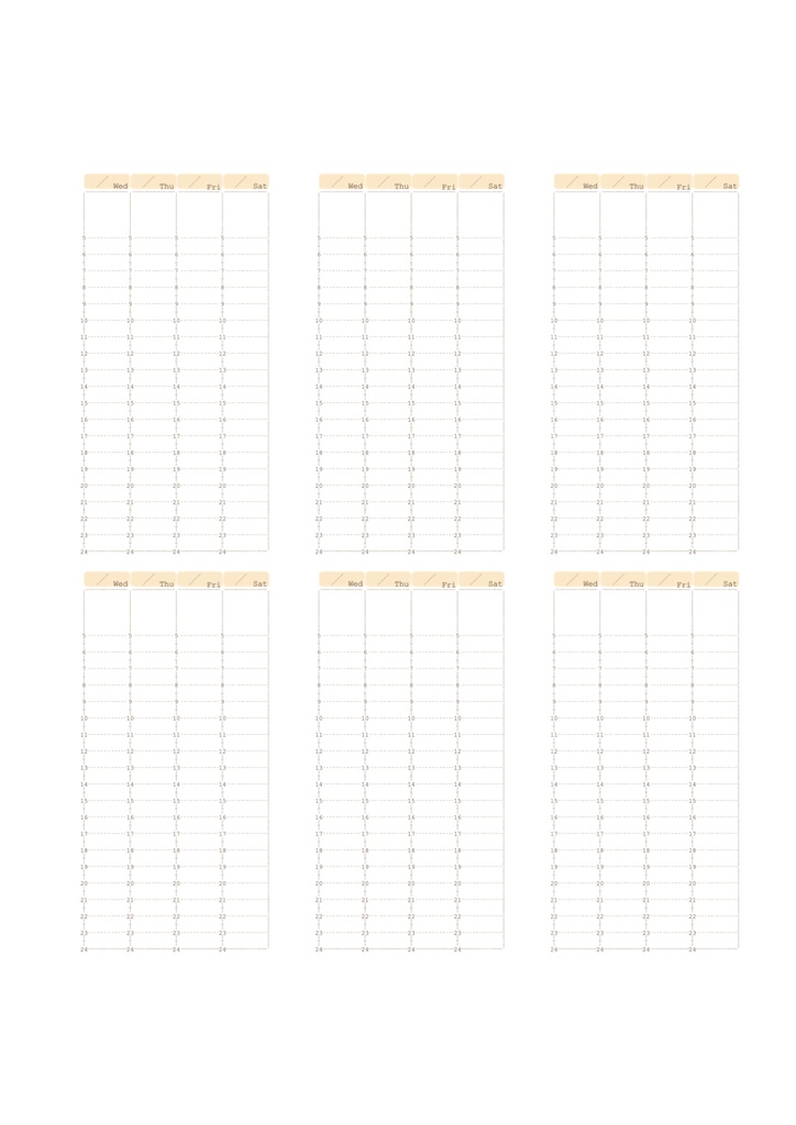 【システム手帳】マイクロ5 日付フリー バーチカルスケジュール