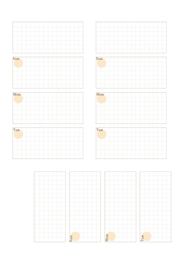 【システム手帳】バイブル 日付フリー ホリゾンタルスケジュール