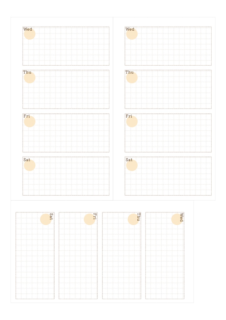 【システム手帳】バイブル 日付フリー ホリゾンタルスケジュール